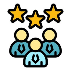 Top meeting icon. Outline top meeting vector icon color flat isolated