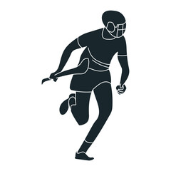  Hurling vector black icon on white background. Black hurling symbol stock illustration.