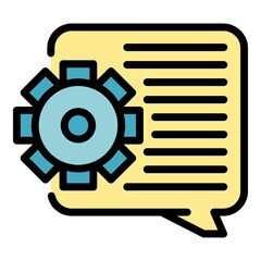 Discussion icon. Outline discussion vector icon color flat isolated