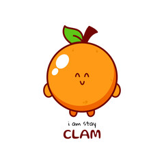 Cute funny orange character. Vector hand drawn cartoon mascot character illustration icon. Isolated on white background