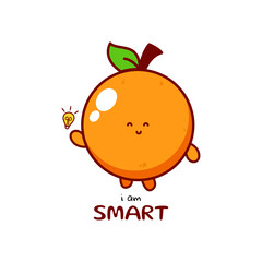 Cute funny orange character. Vector hand drawn cartoon mascot character illustration icon. Isolated on white background