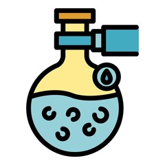 Pure canola oil icon. Outline pure canola oil vector icon color flat isolated