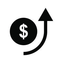 increase money growth icon. Vector illustration.