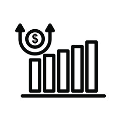 increase money growth icon. Vector illustration.