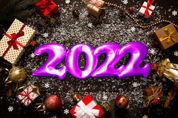 Happy New Year Background. Start to 2022. 3D illustration