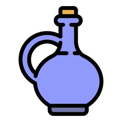 Cosmetic jojoba oil icon. Outline cosmetic jojoba oil vector icon color flat isolated