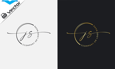 
J s Initial handwriting signature logo, initial signature, elegant logo design
vector template.
