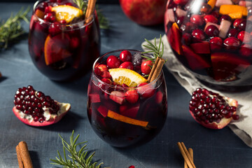 Boozy Cranberry Winter Christmas Sangria Wine