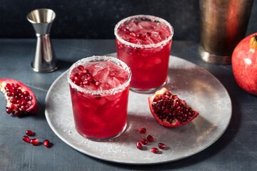 Boozy Festive Pomegranate Margarita Cocktail