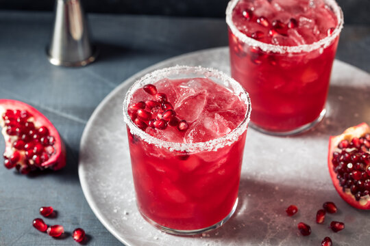 Boozy Festive Pomegranate Margarita Cocktail