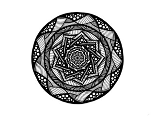 black and white mandala 