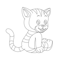 Kitty Cat outline coloring page for kids