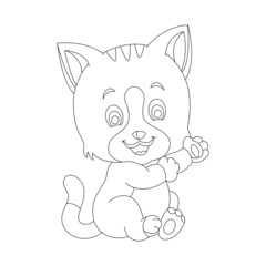 Kitty Cat outline coloring page for kids