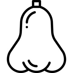 rose apple line icon