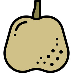 chinese pear filled outline icon