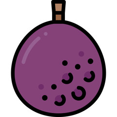 passion fruit filled outline icon