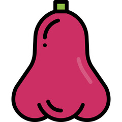 rose apple filled outline icon