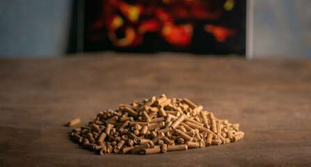 Wood pellets - close-up, background, cheap energy.Wood pellets - close-up, background, cheap energy.Wood pellets - close-up, background, cheap energy.