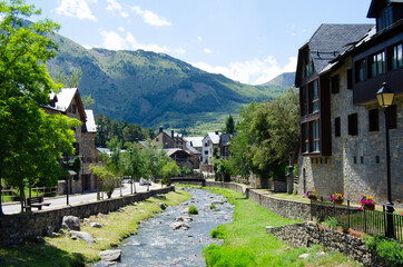 View of the village inside the pyrenees
