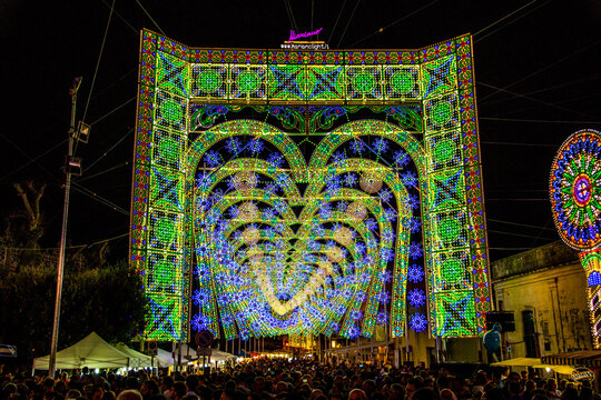 Festival of lights in Scorrano, Salento, South Italy