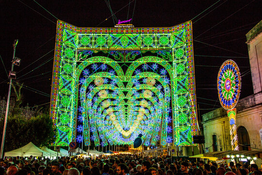  Festival of lights in Scorrano, Salento, South Italy