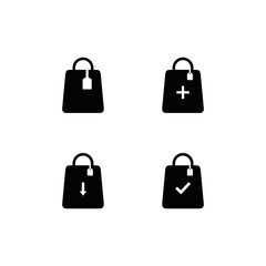 Shopping bag icon set vector