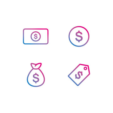 Money icon set vector illustration