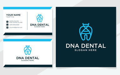 Fototapeta premium DNA dental logo suitable for company with business card template