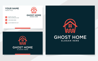 Ghost house logo suitable for company with business card template