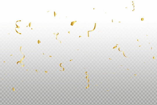 Celebration Golden Confetti Falling Vector Colored Confetti Background Free PNG 