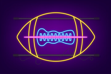A neon vector stock illustration of an American football on a white background.