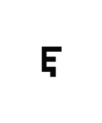 Logo of letter E F , letter F in negative space