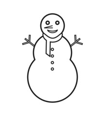 Snowman thin icon on white background