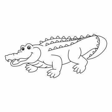 recommend clip art: Crocodile Coloring Page Isolated for Kids
