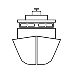 Ship cruise thin icon on white background