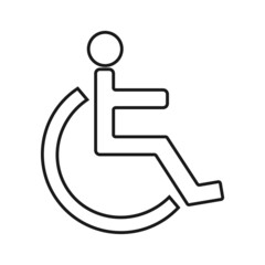 Wheelchair sign, thin icon vector illustration on white background
