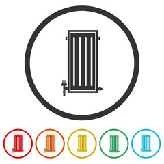 Radiators icon isolated on white background, color set