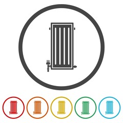Radiators icon isolated on white background, color set