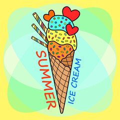 Ice cream in a waffle cup