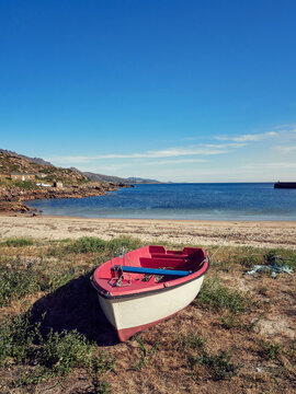Fishing rowboat in the Galician coast, Northern Spain
