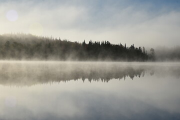 A fog on the lake, Sainte-Apolline, Québec, Canada