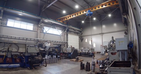 metallurgical production, industrial premises, workshop at the plant, heavy industry, mechanical engineering, steel smelting