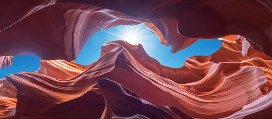 Antelope canyon arizona usa. Amazing sandstone formations. - obrazy, fototapety, plakaty