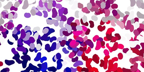Light purple, pink vector background with random forms.