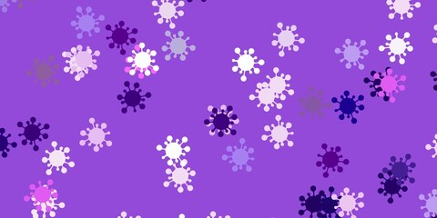 Light purple, pink vector texture with disease symbols.