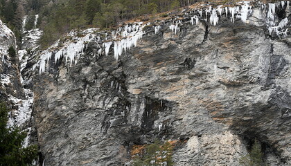 Fototapeta na wymiar gorges de Viamala en hiver
