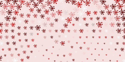 Light Red vector background with covid-19 symbols.