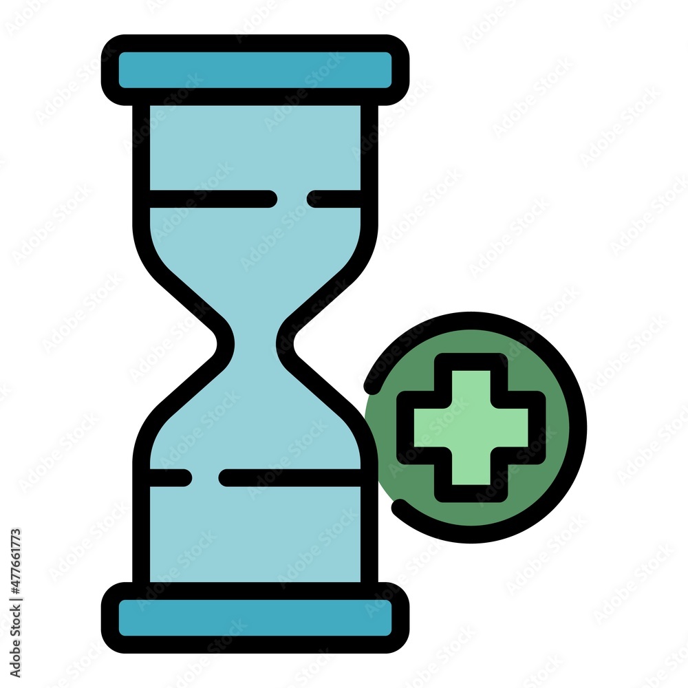 Wall mural Time pharmacy icon. Outline time pharmacy vector icon color flat isolated - Wall murals