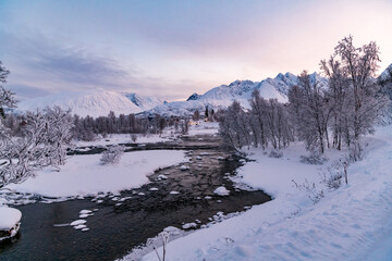 Winterlandschaften in den Lyngenfjord Alpen