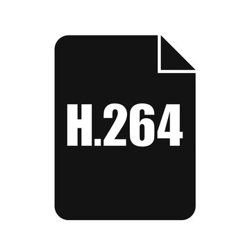 H.264 File Icon, Flat Design Style